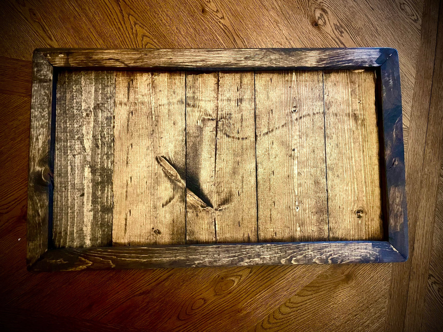 Custom Rustic Farmhouse Charcuterie Board & Serving Tray | Raised Edges, Optional Engraving & Handles