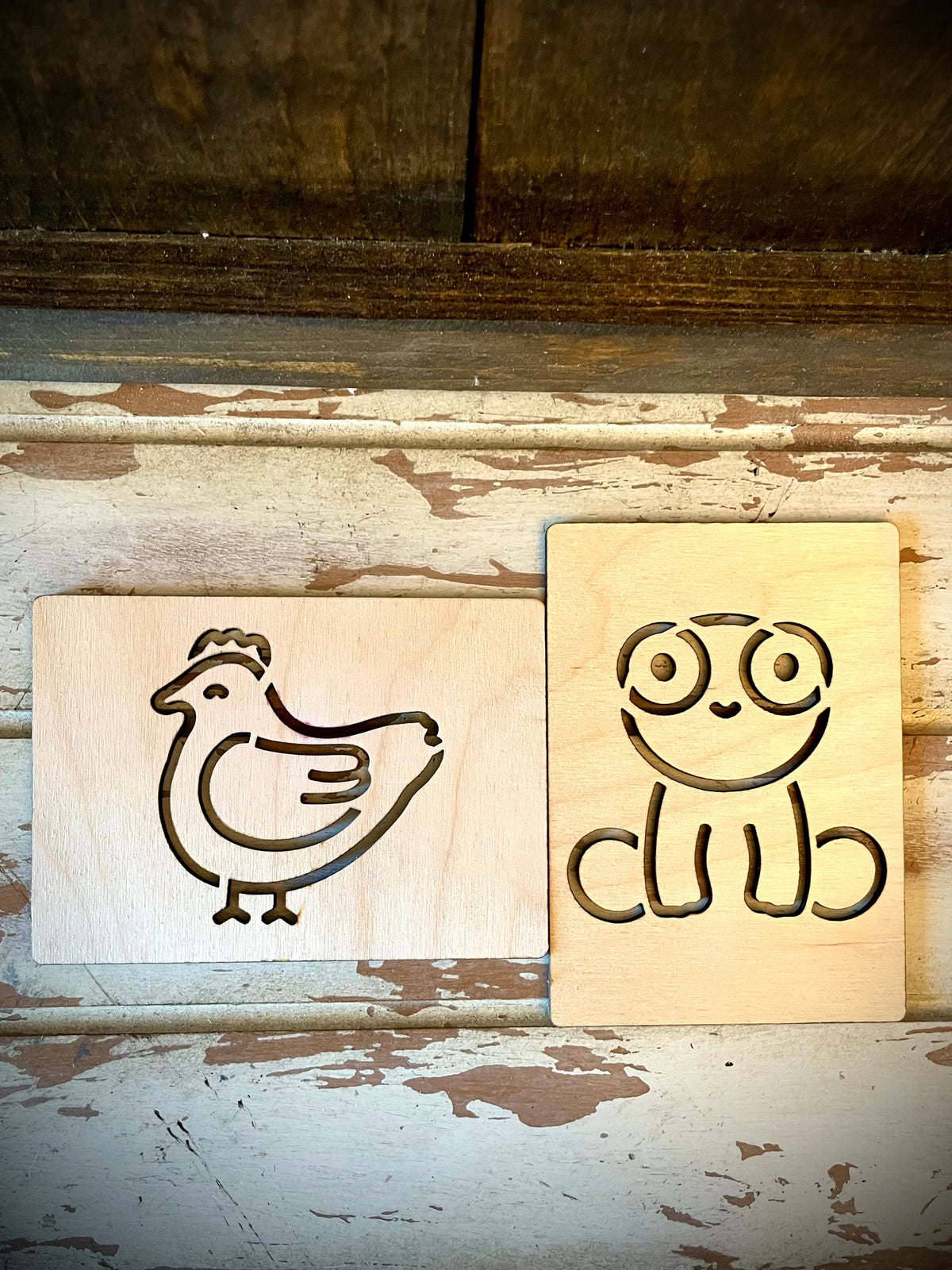 Farm Animal Laser Cut Wooden Stencils for Crafting & Drawing | Set of 14 or Individual