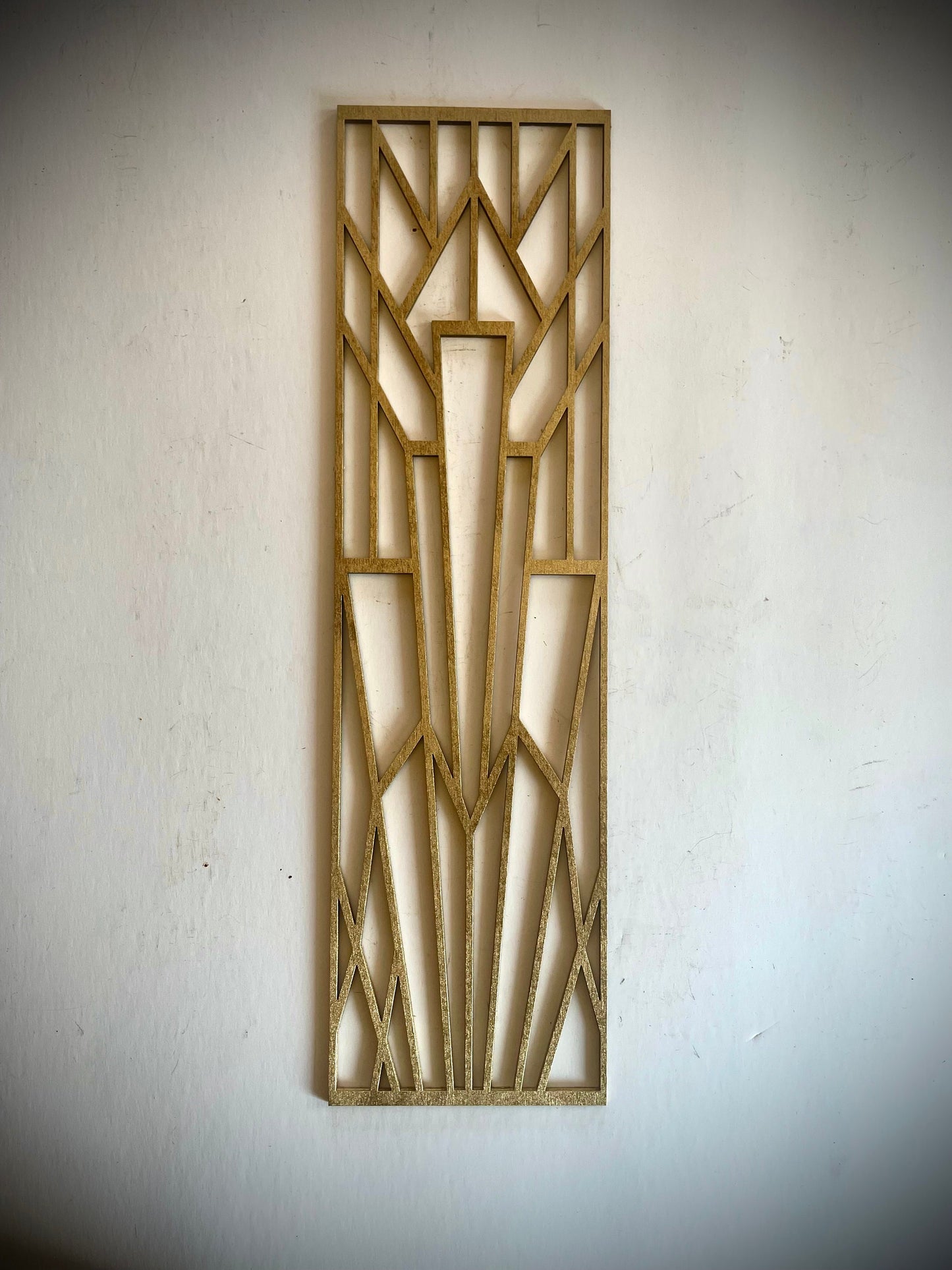 Boho Modern Art Deco Art Deco Geometry wood wall art, 3 panel set, in multiple sizes and finishes, Style U