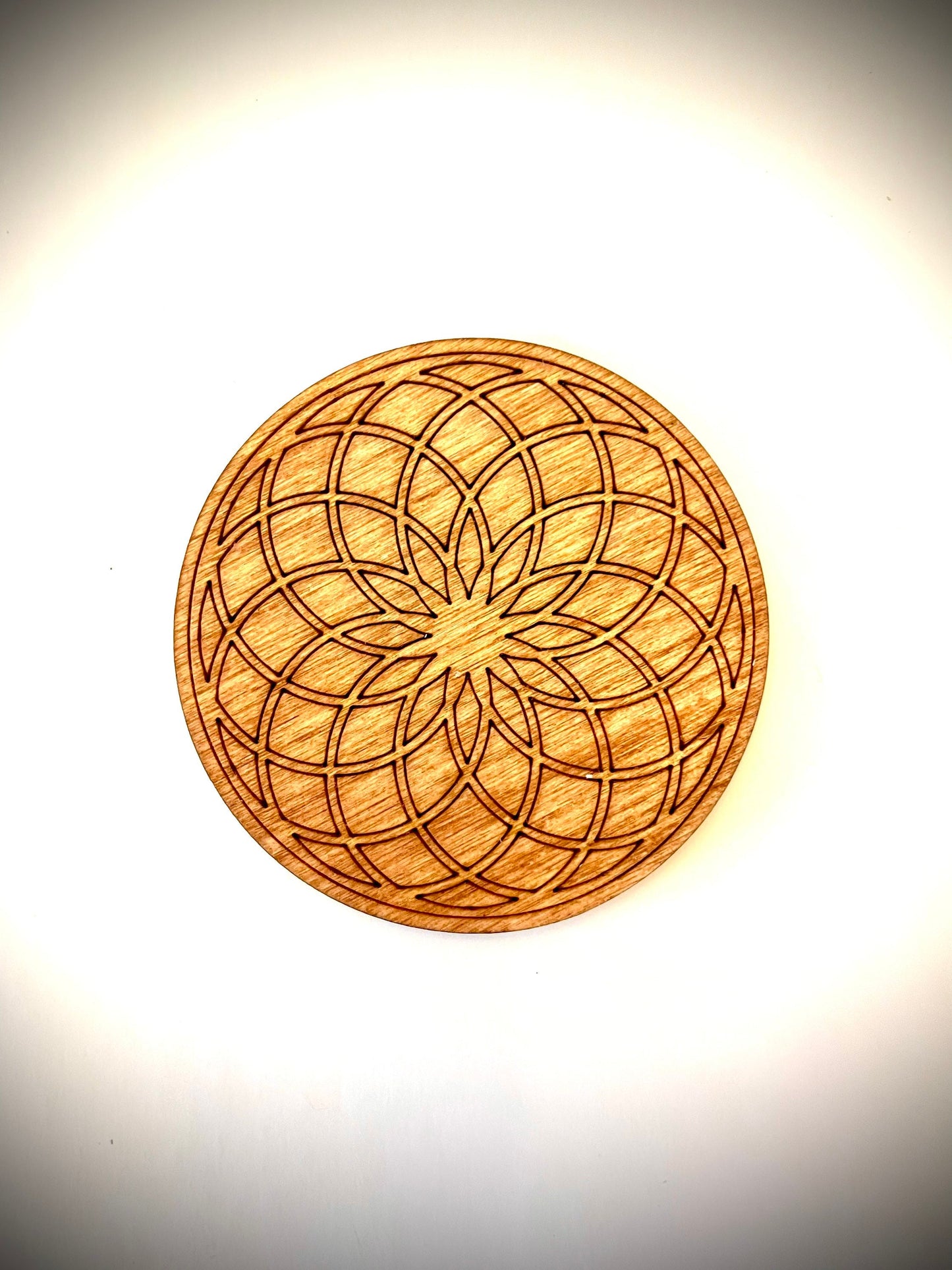 Sacred Geometry & Flower of Life Mandala Wood Magnet Set | Set of 4 | 12 Finishes | Home Decor Gift