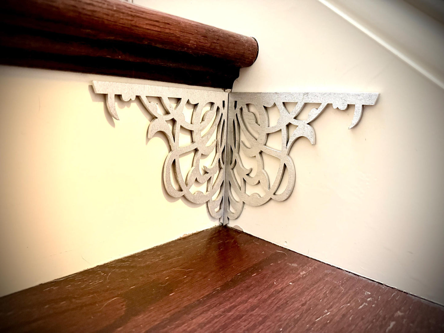 Art Nouveau Wood Staircase Corner Accents | Set of 4 | Multiple Finishes | Style E