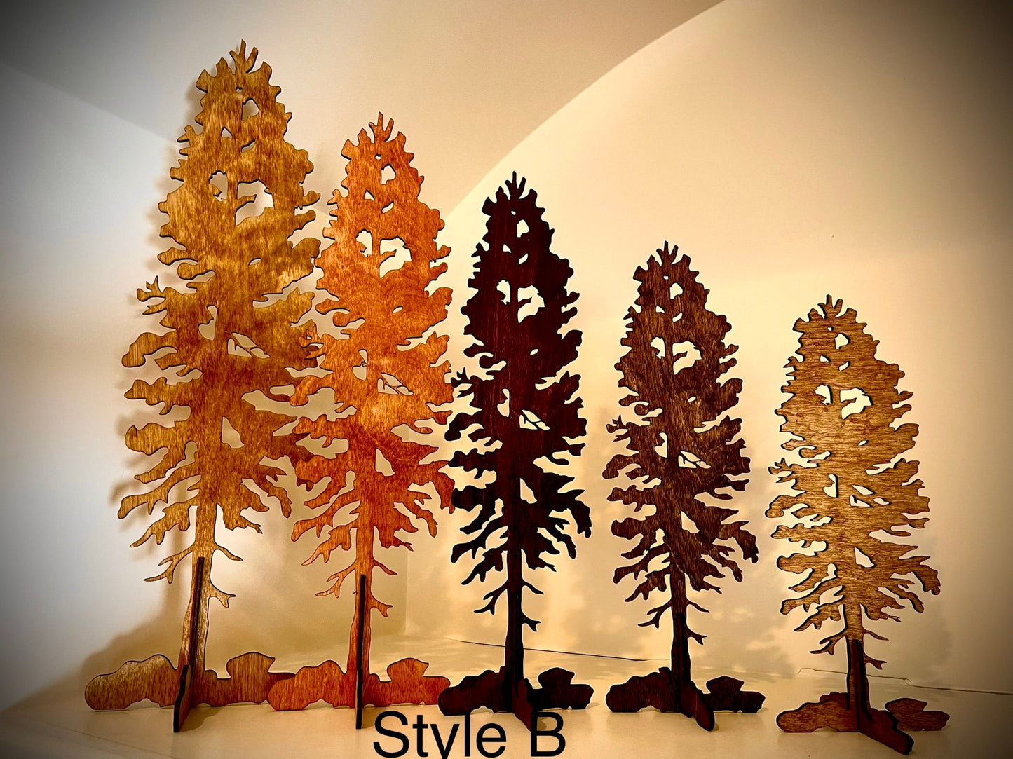 3D Lodgepole Pine Tree Wood Tabletop Decor | 3 Styles, 5 Sizes, 12 Finishes