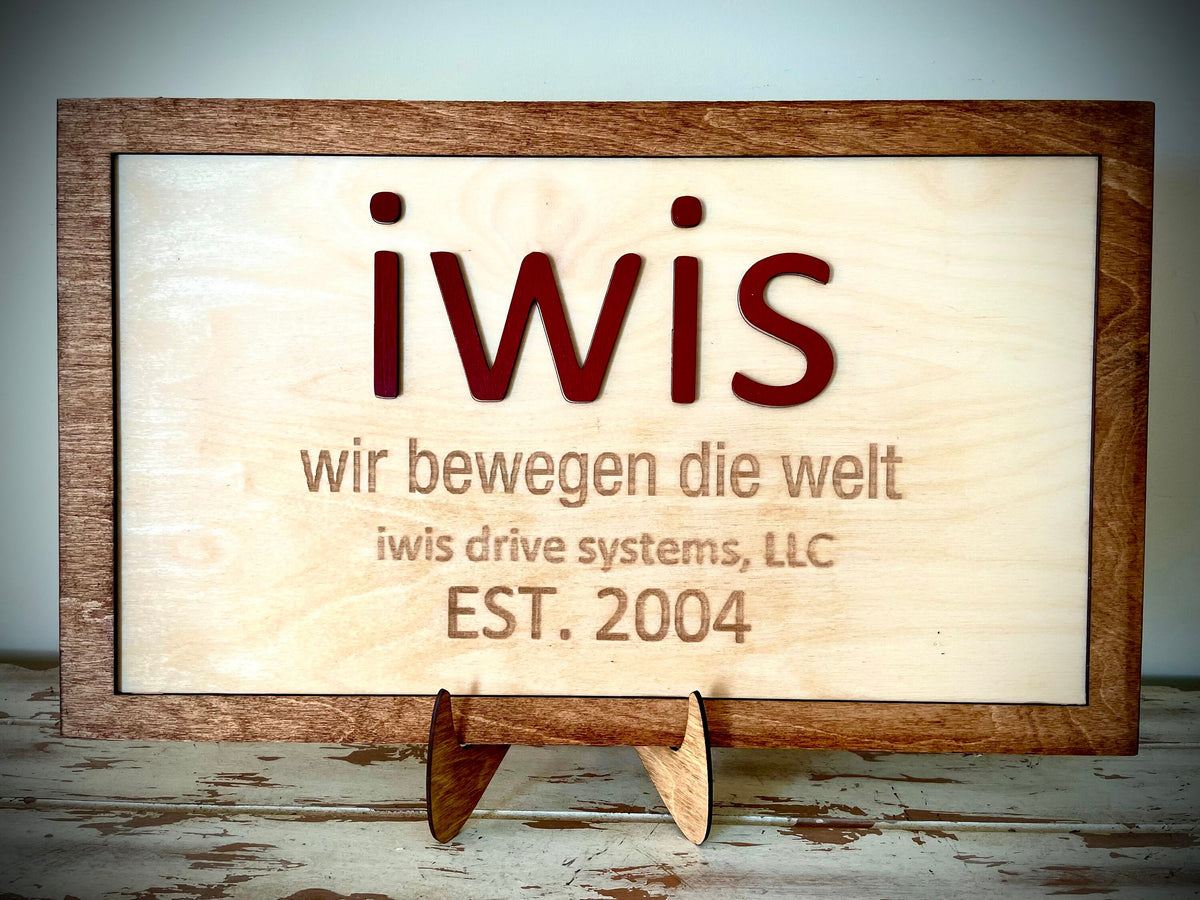 Custom Engraved Wood Sign for Corporate, Clubs & Offices | 20x12 Inch | Optional Easel