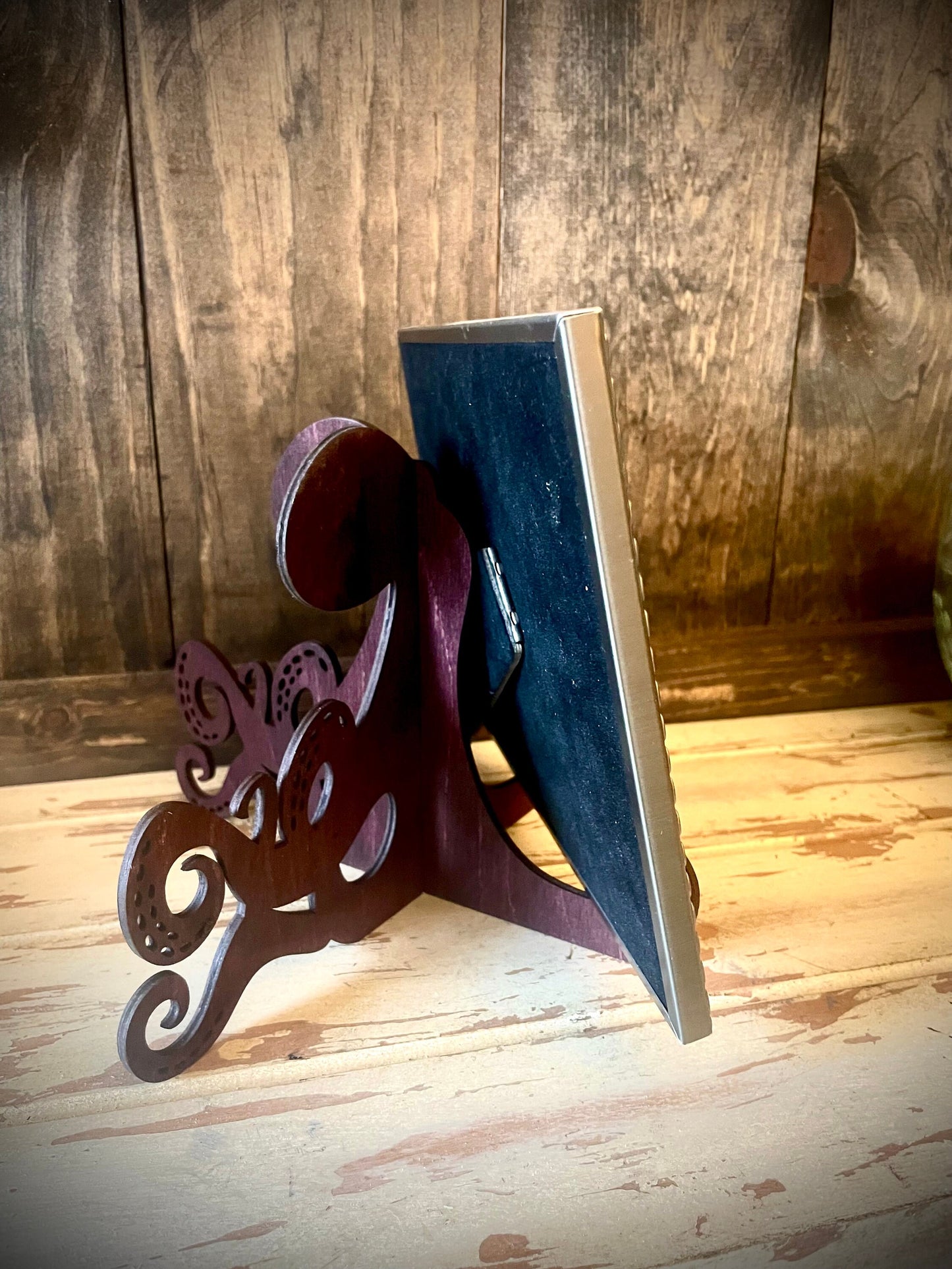 Octopus Wood Display Easel | Art, Photo & Plate Stand | 12 Finishes
