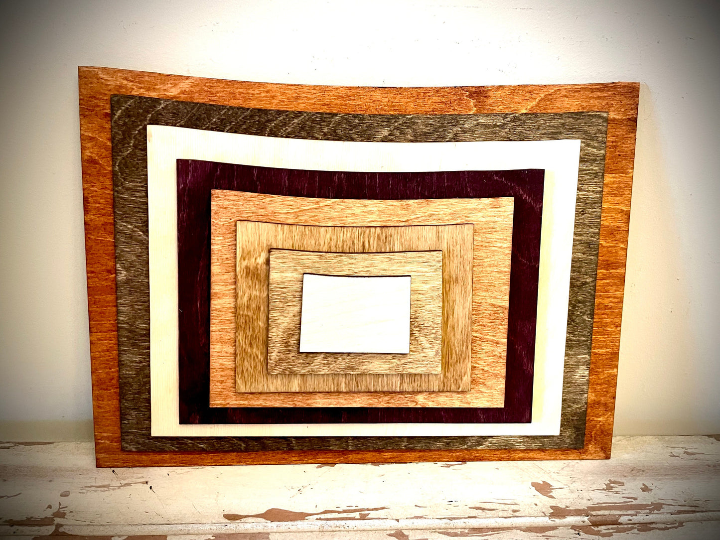 Colorado Stacked State 3D Wood Table & Wall Art | Multi-Color