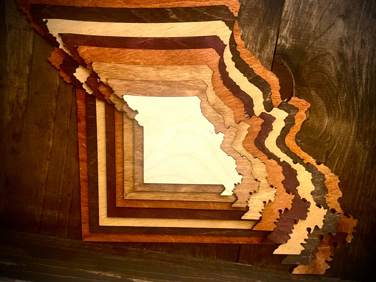 Missouri Stacked State 3D Wood Table & Wall Art | Multi-Color