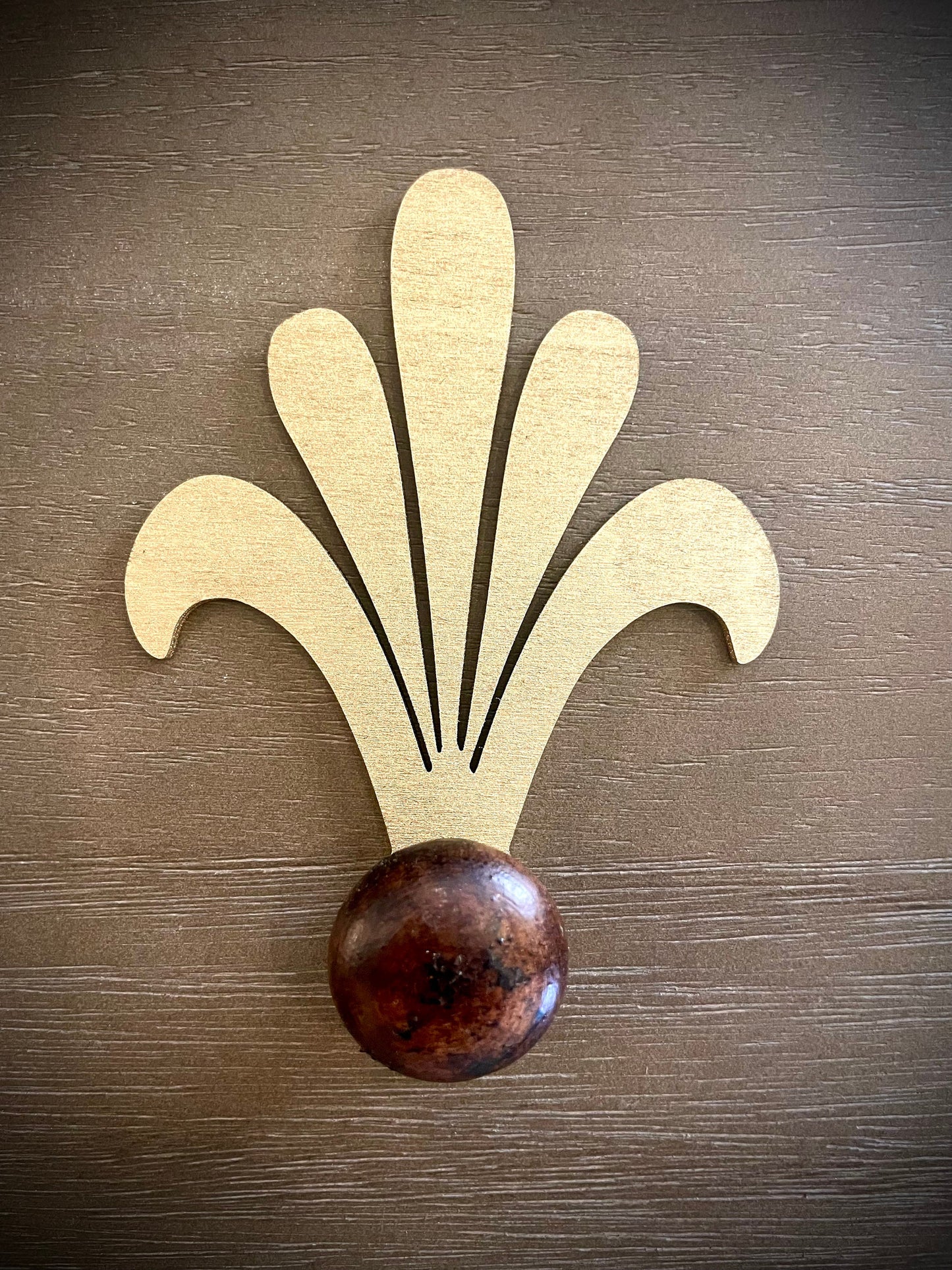 Boho Modern Art Nouveau Wood Drawer Knob & Pull Accent | Set of 2 | 15 Finishes | Set S