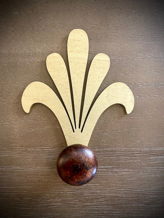 Boho Modern Art Nouveau Wood Drawer Knob & Pull Accent | Set of 2 | 15 Finishes | Set S