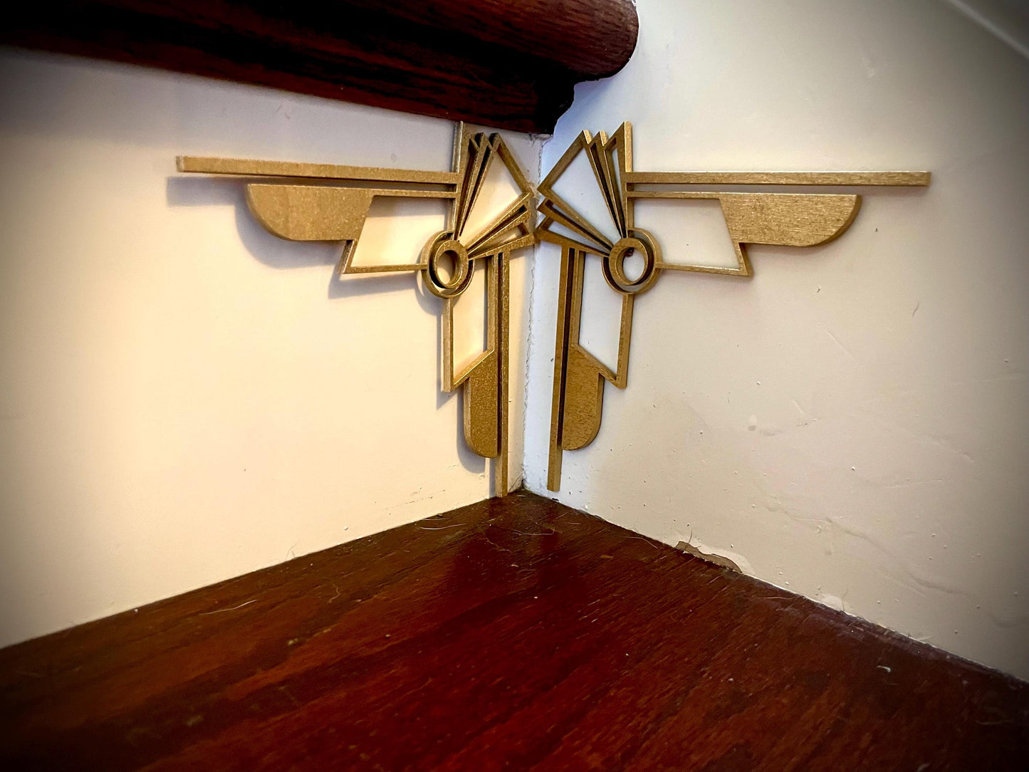 Art Deco art deco staircase corner accents / embellishments (set of 4)  Set Y