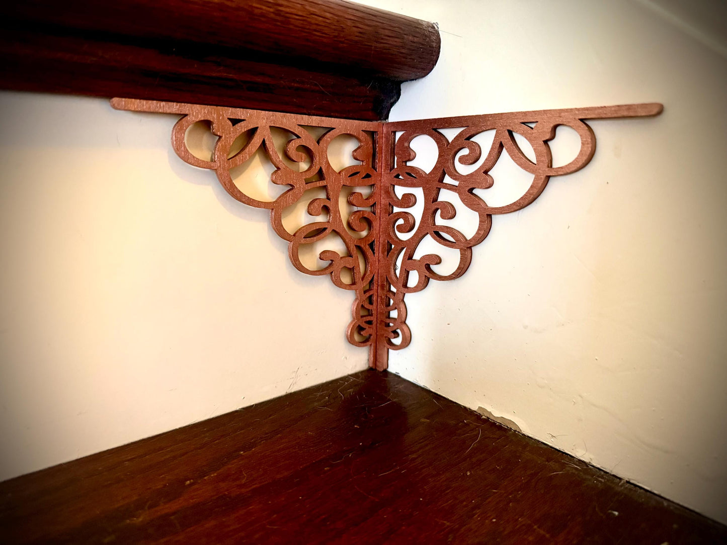 Art Nouveau Wood Staircase Accents | Set of 4 | 15 Finishes | Style B