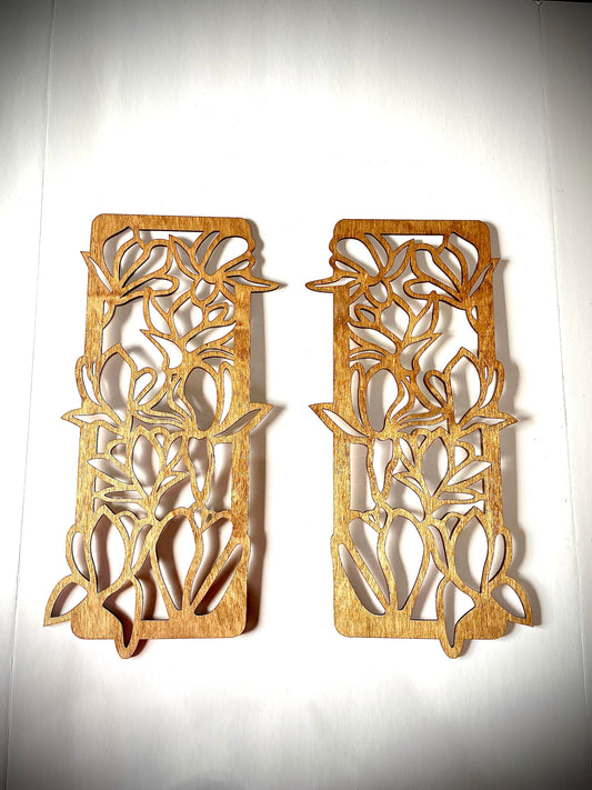 Magnolia Flower Wood Wall Art | 2-Panel Set | Multiple Sizes & Finishes