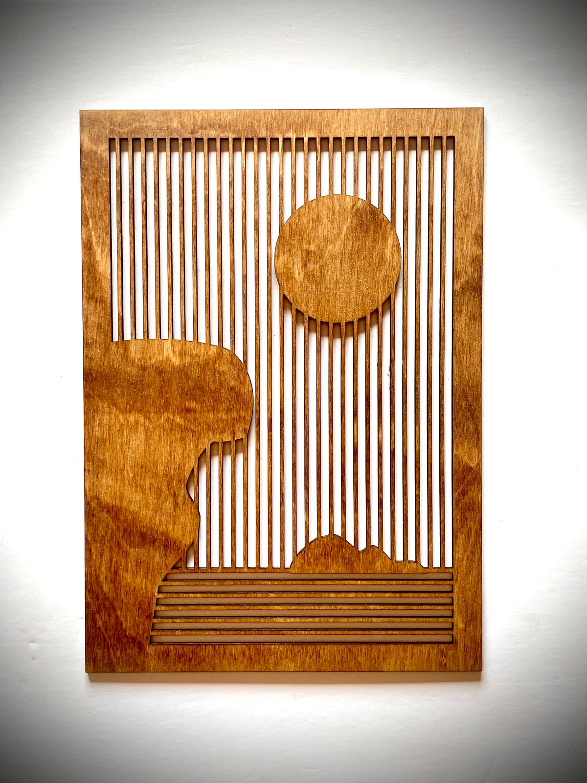 Boho Modern Landscape Sun & Moon wood wall art 3-panel set — alternate view