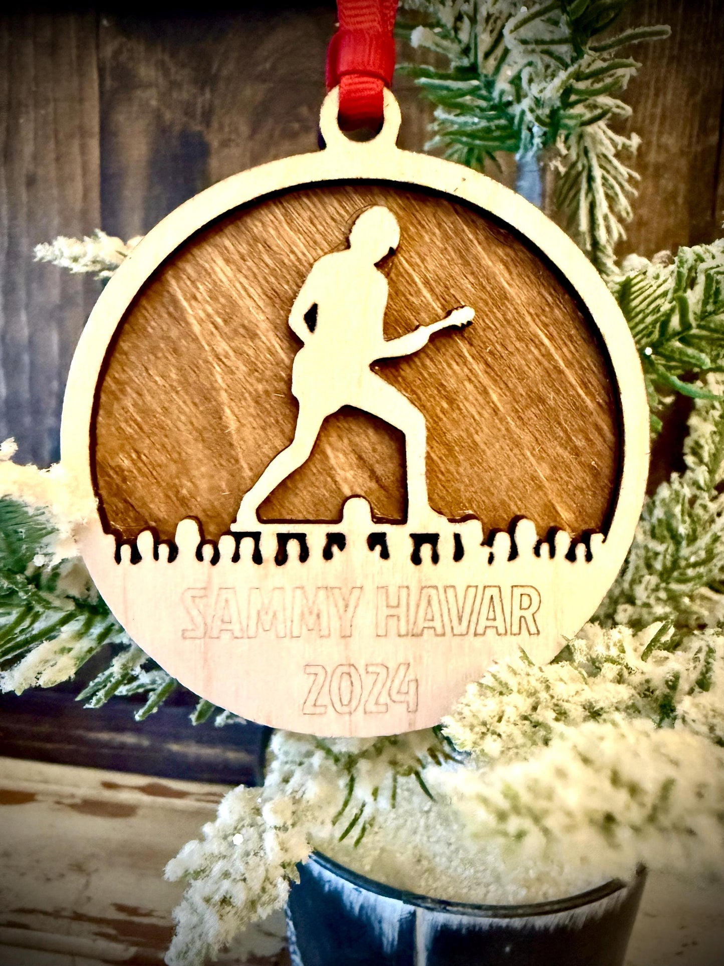 Rock Concert Personalized 2-Layer Wood Christmas Ornament & Gift Tag | Multiple Finishes | Music Fan Gift