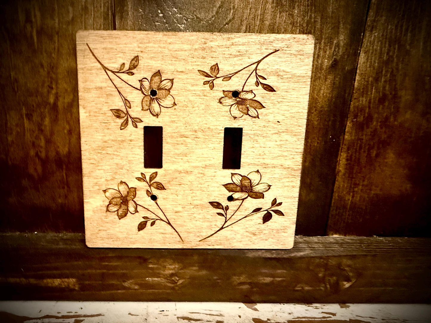 Dogwood Floral Wood Light Switch & Outlet Cover | Decora | 12 Finishes