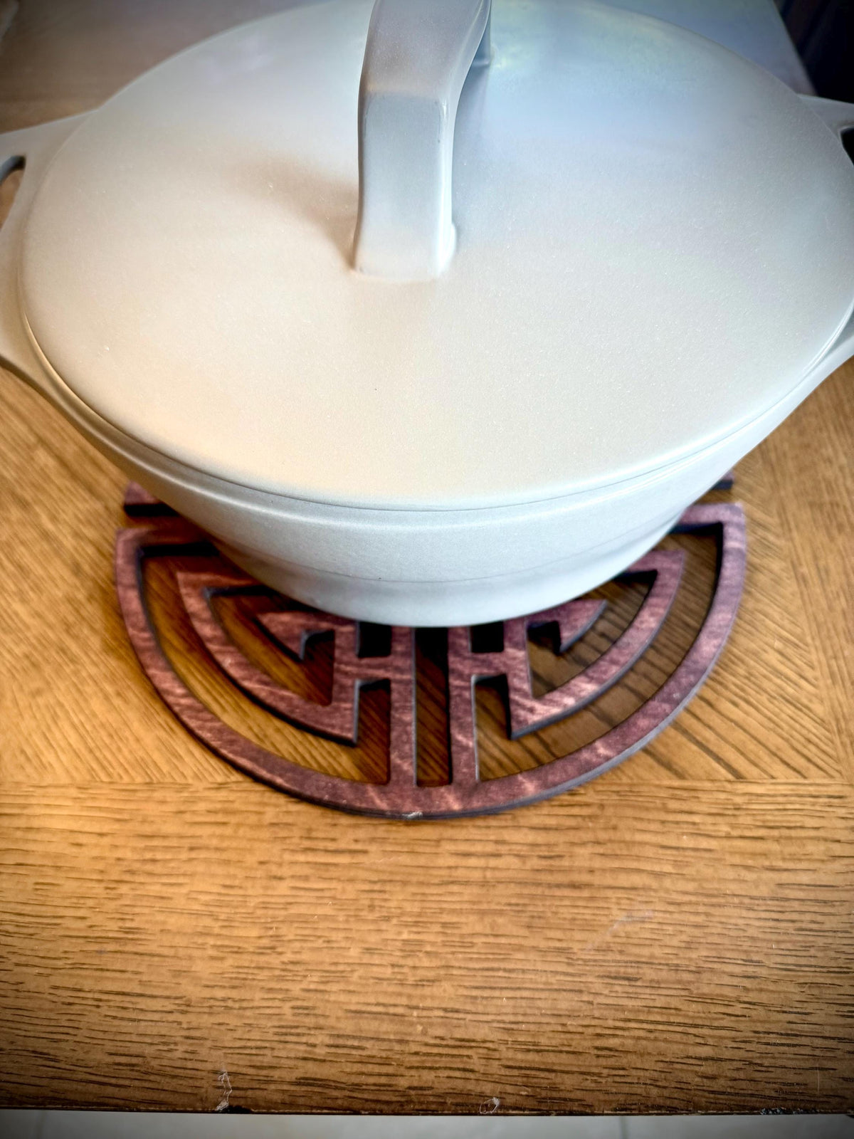 Chinese Symbol Wood Hot Pad & Trivet | 9 Inch | Multiple Finishes | Style 2