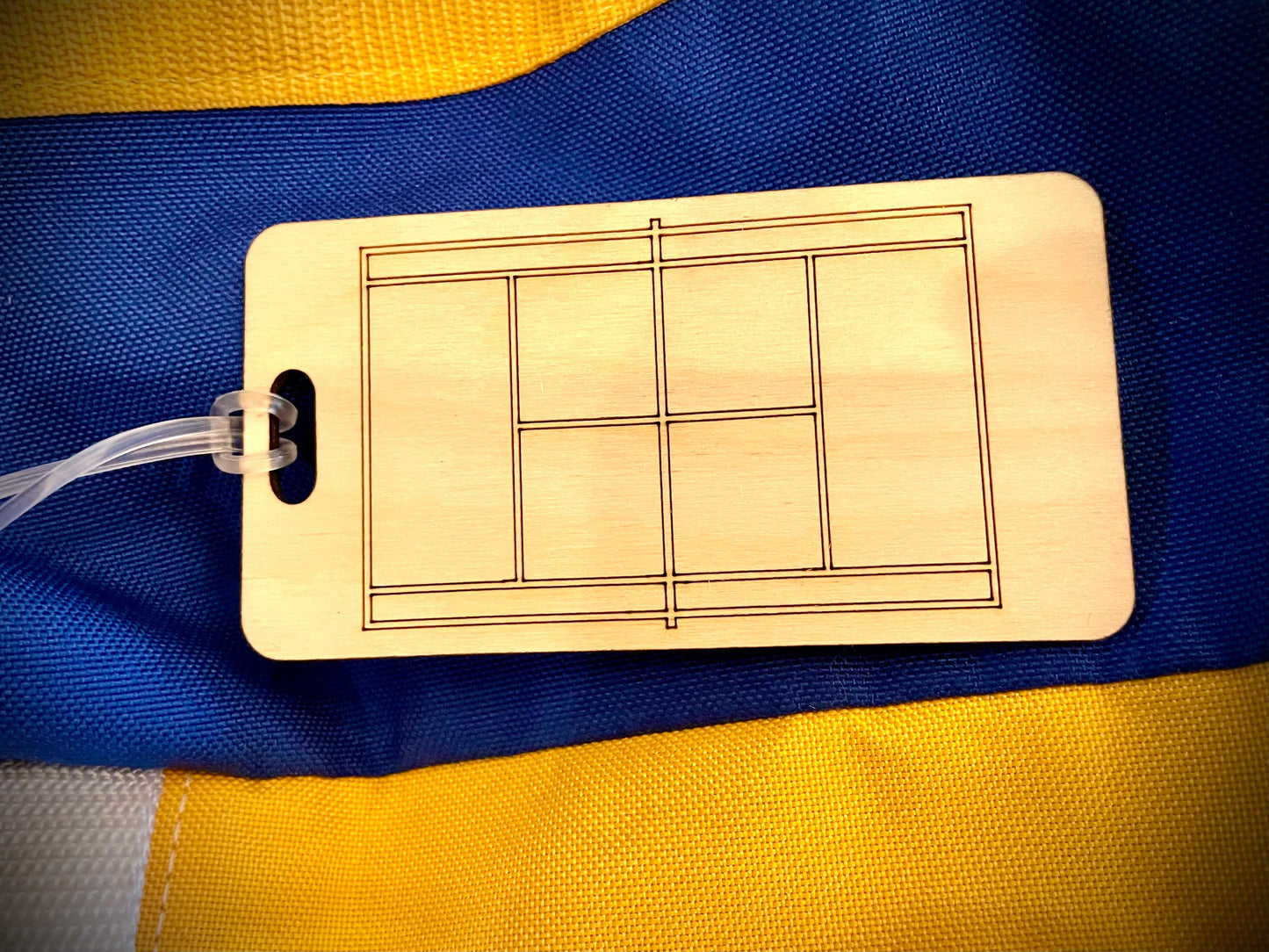 Tennis Court Wood Bag Tag | Personalized Luggage Tag | Custom Tennis Gift