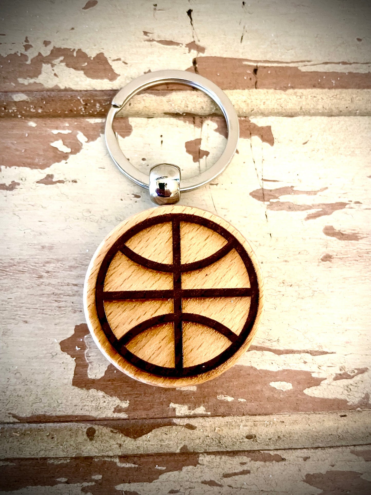Basketball Wood Keychain | Senior Night, Team & Coach Gift | Laser Engraved