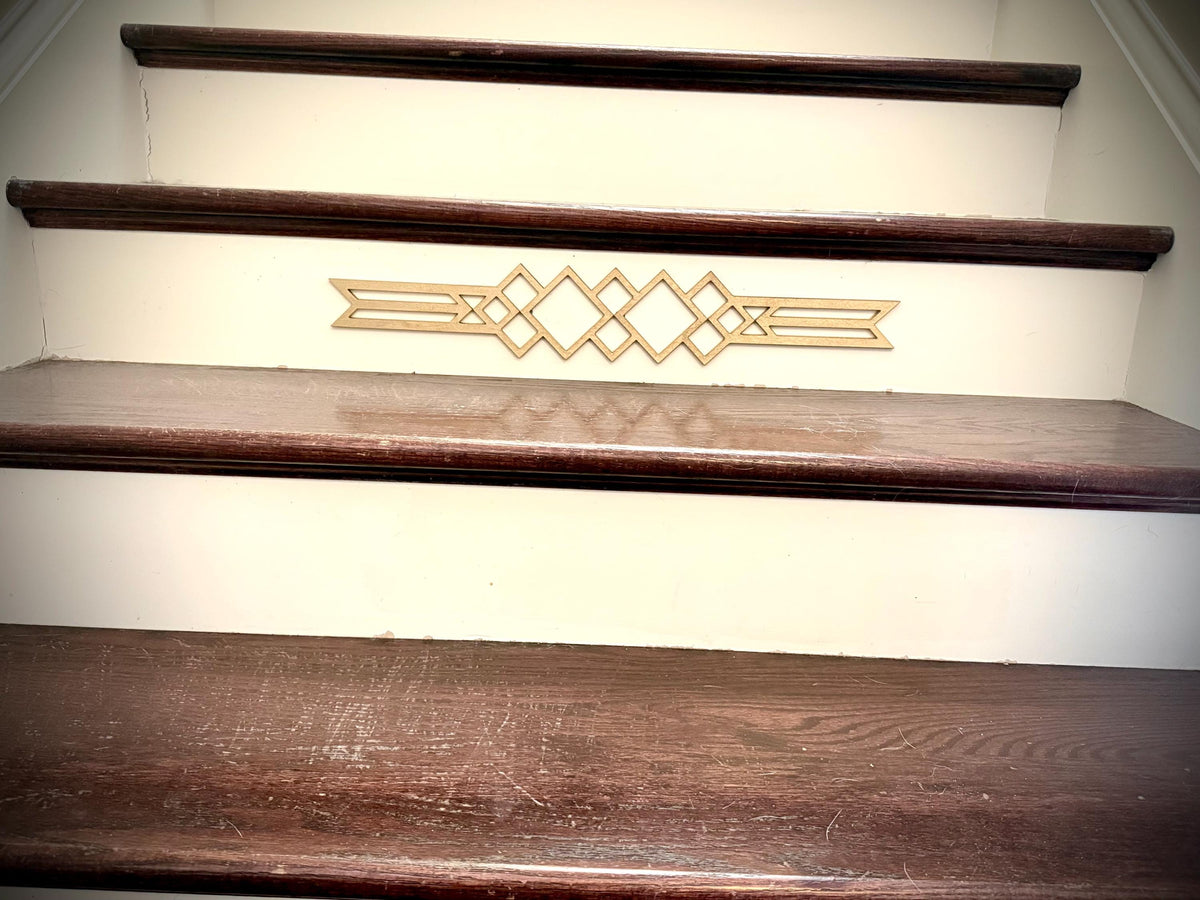 Art deco diamond staircase accents / embellishments (set of 3) available in multiple finishes-Art Deco set K