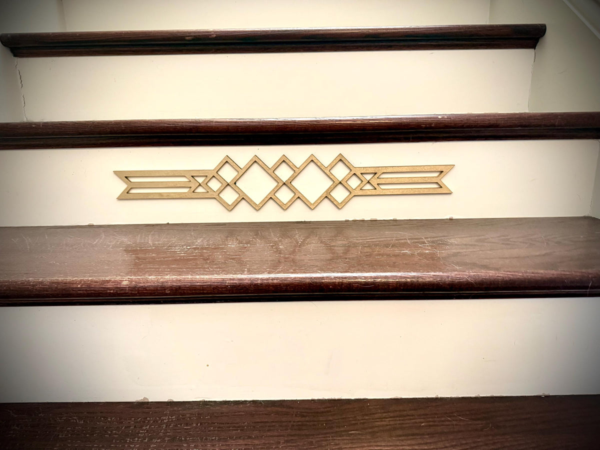 Art deco diamond staircase accents / embellishments (set of 3) available in multiple finishes-Art Deco set K