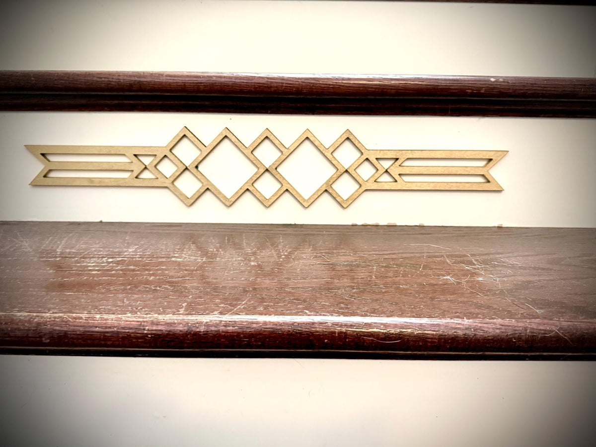 Art deco diamond staircase accents / embellishments (set of 3) available in multiple finishes-Art Deco set K