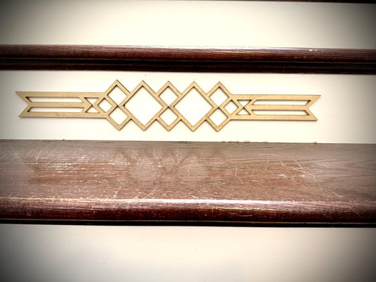 Art deco diamond staircase accents / embellishments (set of 3) available in multiple finishes-Art Deco set K