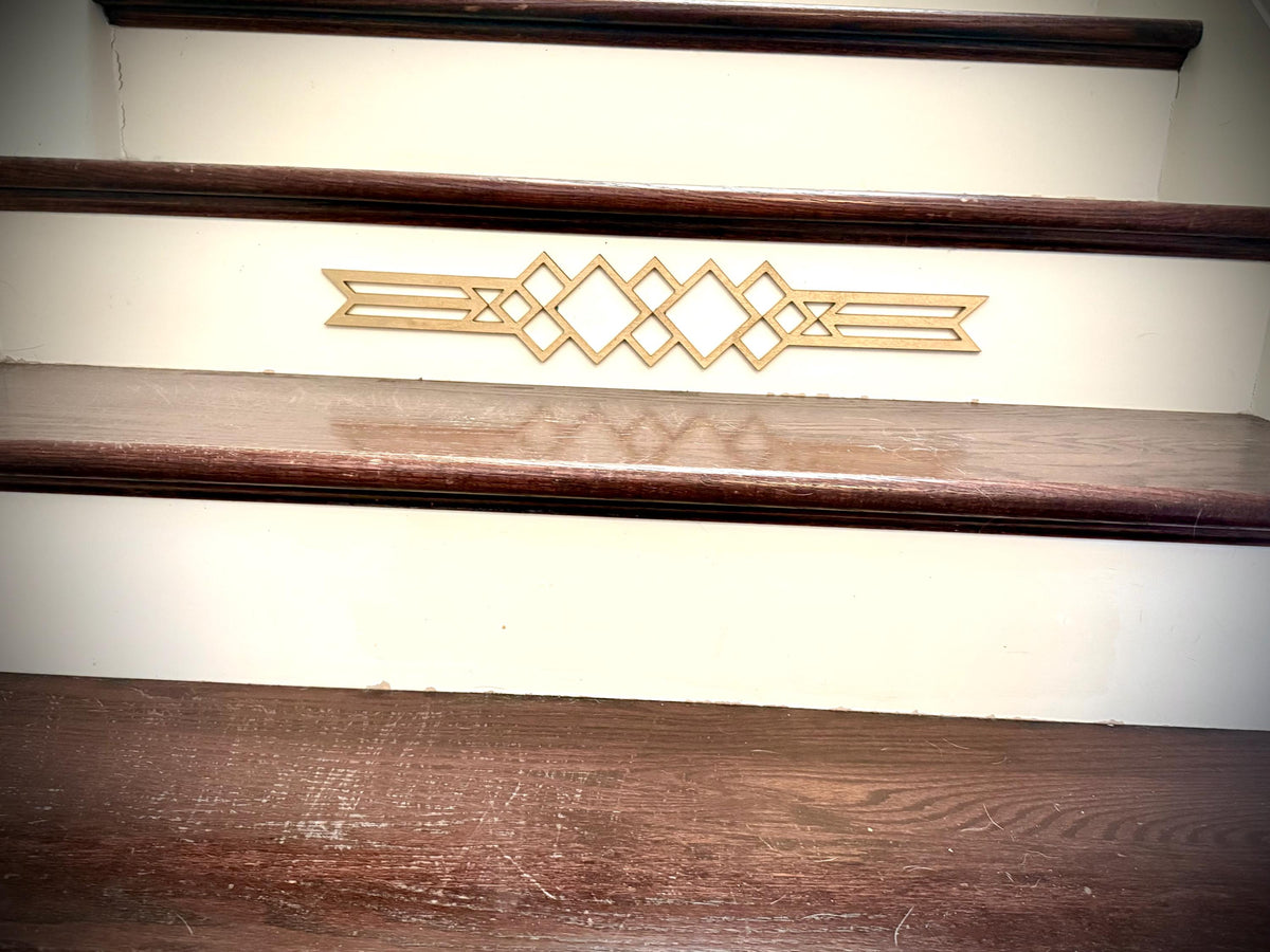 Art deco diamond staircase accents / embellishments (set of 3) available in multiple finishes-Art Deco set K
