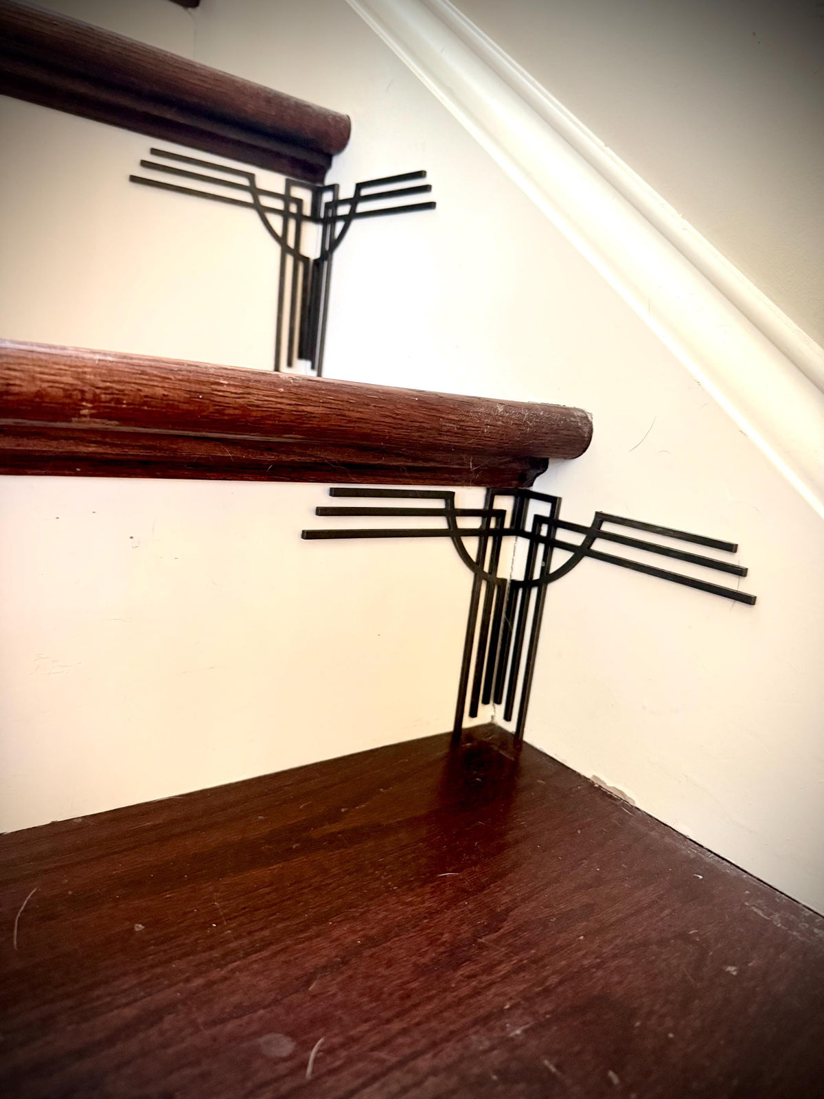 Celest-art deco staircase corner accents / embellishments (set of 4) in natural or other finishes- set AD