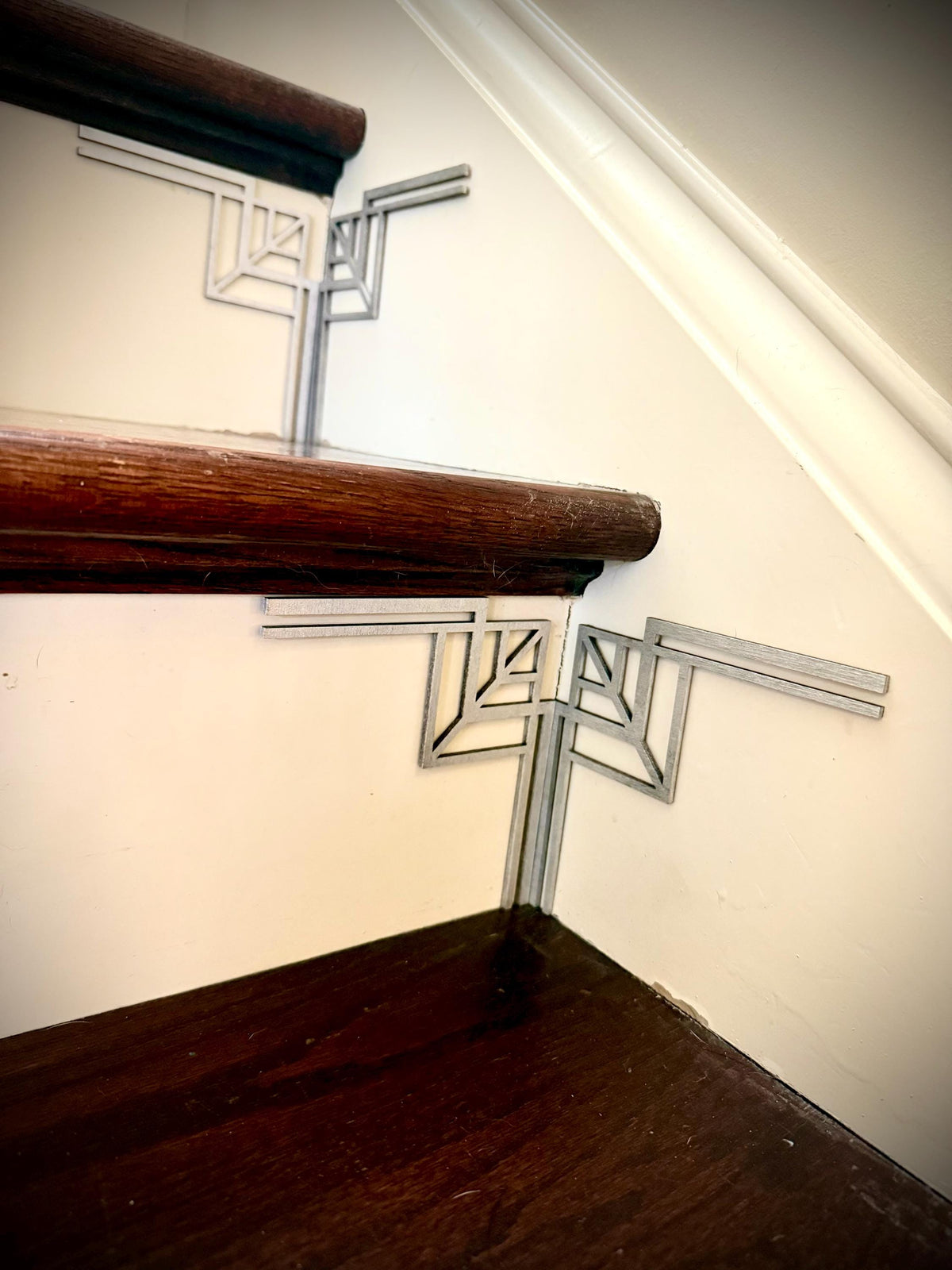 Dynasty-art deco staircase corner accents / embellishments (set of 4) in natural or other finishes- set AG