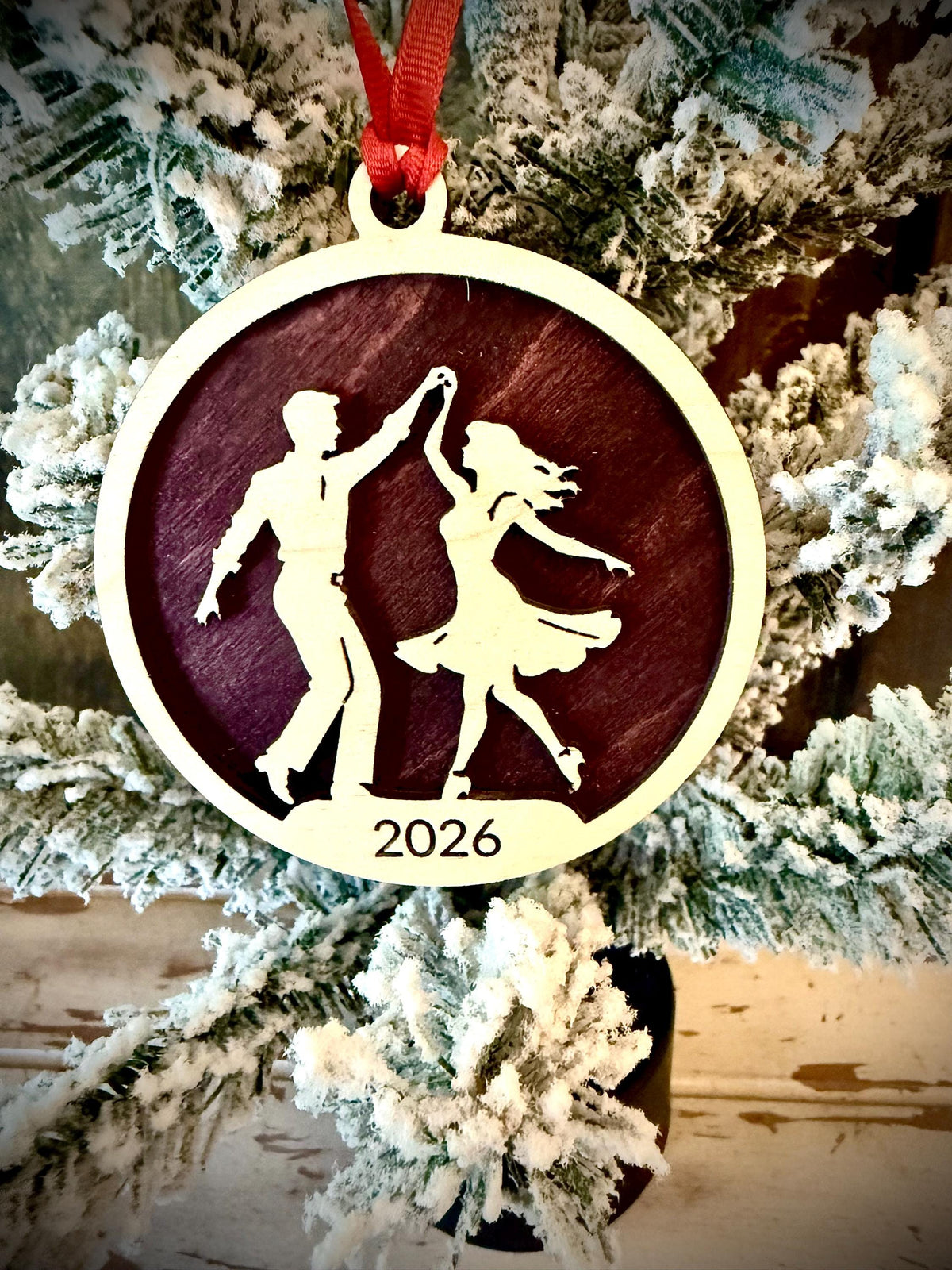 Hustle Dance Personalized 2-Layer Wood Christmas Ornament & Gift Tag | 12 Finishes | Design 2