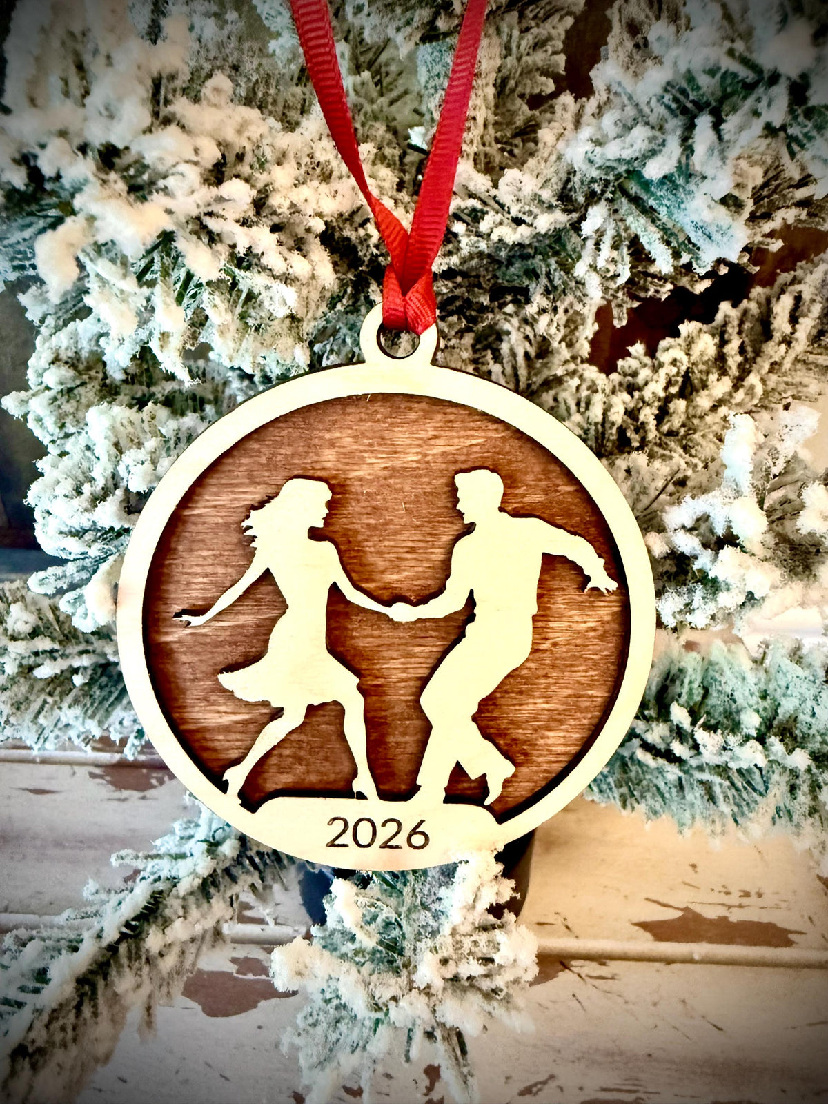 Hustle Dance Personalized 2-Layer Wood Christmas Ornament & Gift Tag | 12 Finishes | Design 1