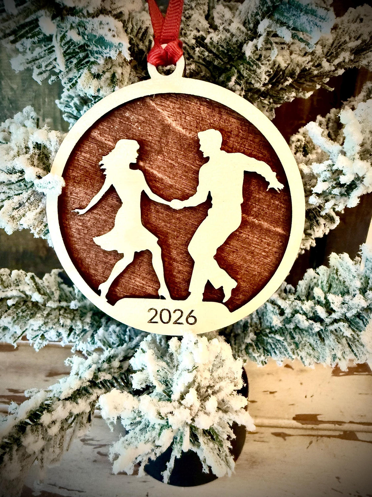Hustle Dance Personalized 2-Layer Wood Christmas Ornament & Gift Tag | 12 Finishes | Design 1