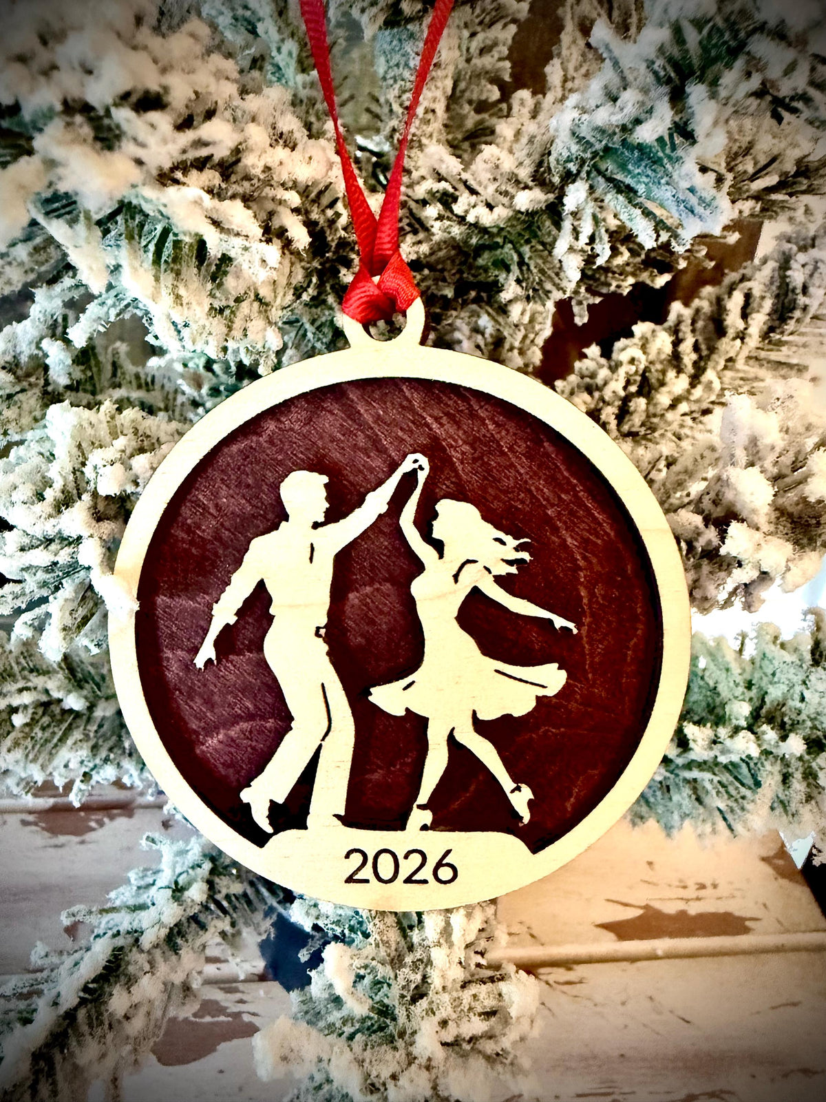Hustle Dance Personalized 2-Layer Wood Christmas Ornament & Gift Tag | 12 Finishes | Design 2