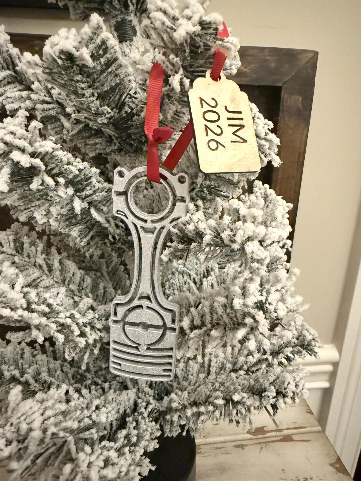 Personalized Piston & Connecting Rod Wooden Ornament